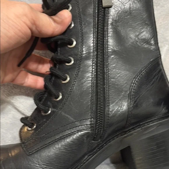 ALDO Black Leather Ankle Boots - Picture 6 of 9